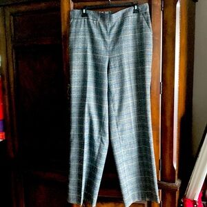 Kasper blue plaid pull on pants